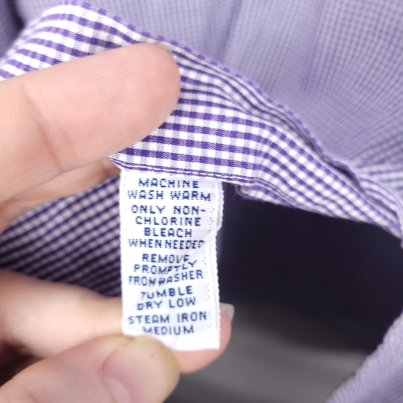RALPH LAUREN Men's Purple Checkered Button-Down Dress Shirt 16 1/2 - Picture 10 of 10